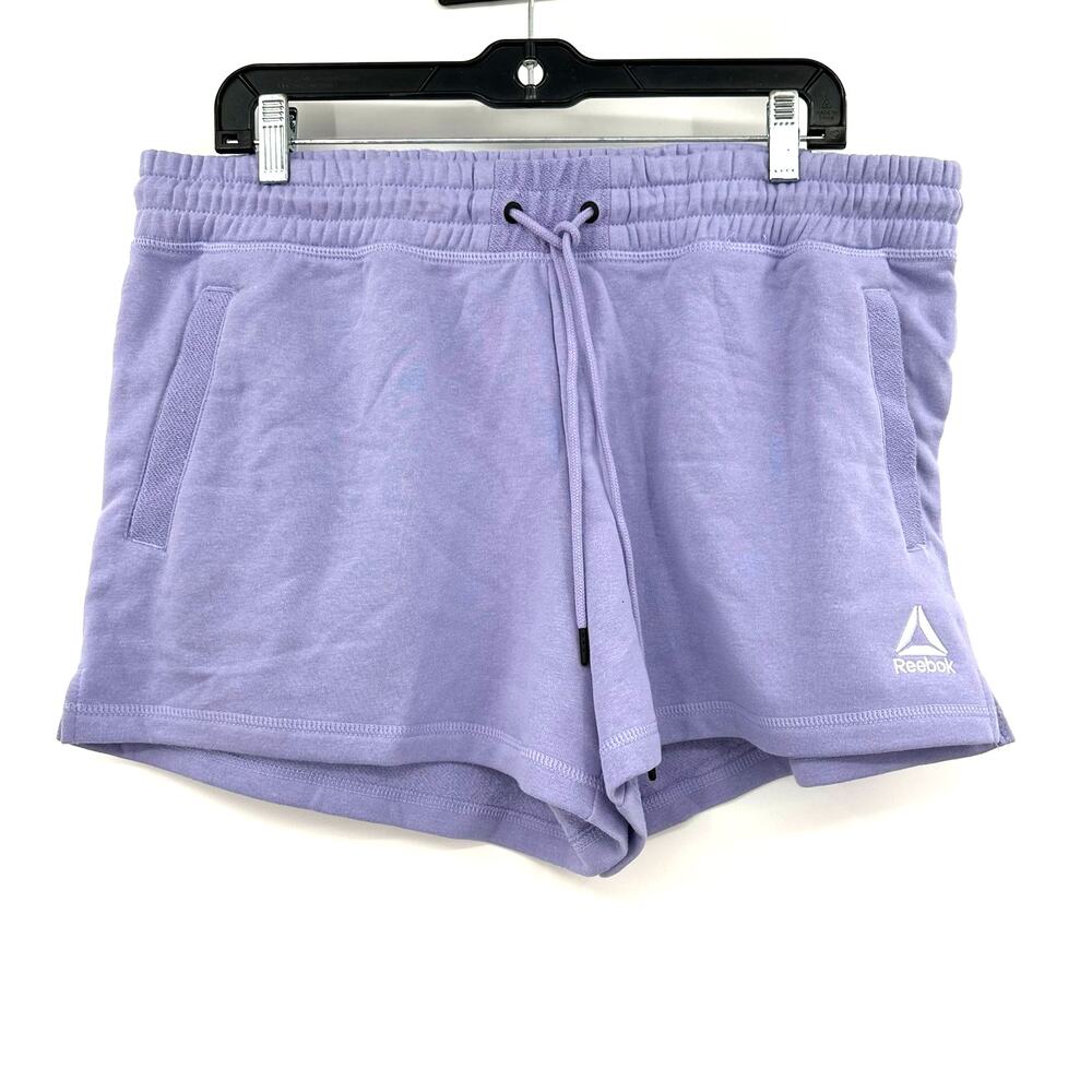 Reebok Size XL Shorts Purple Elastic Waist Drawstring Relaxed Fit Pull On NWT